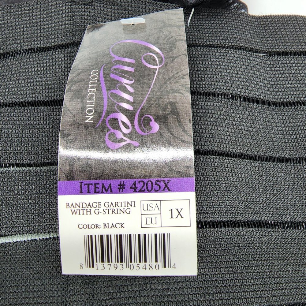 NWT Oh la la Cheri Bandage Gartini with G-String Black 1X - Picture 5 of 6